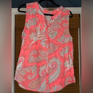 American Eagle Outfitters Coral Paisley Blouse